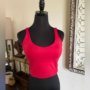 Gilly Hicks Red Tank Top With Padding V-Neck Like New Recharge Tank